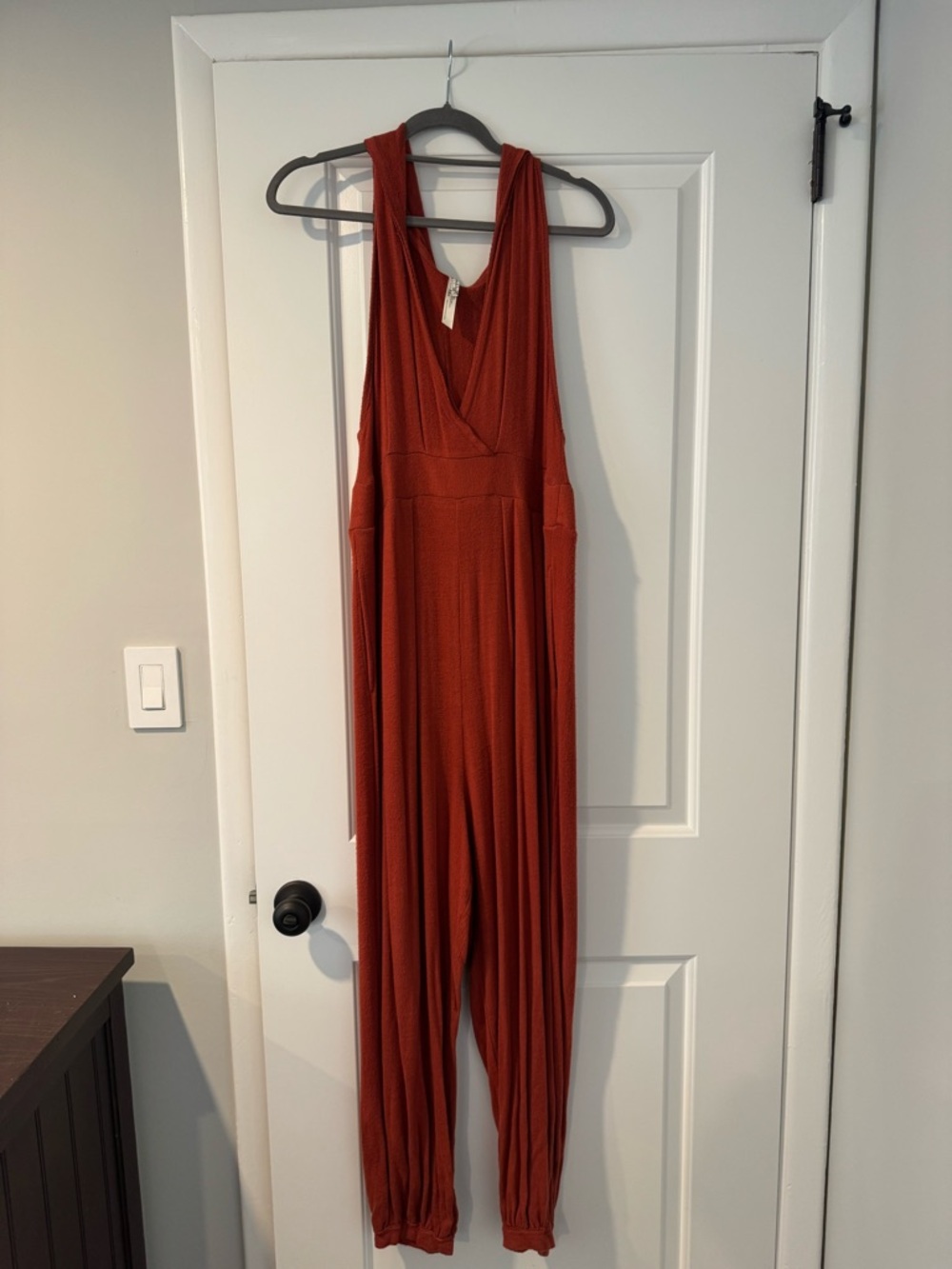 Free People Rust Red Sleeveless Jumpsuit